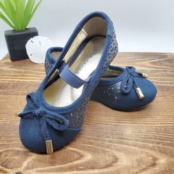Elie Tahari Sporty Ballet Flats Navy Blue 5Y - Picture 1 of 8